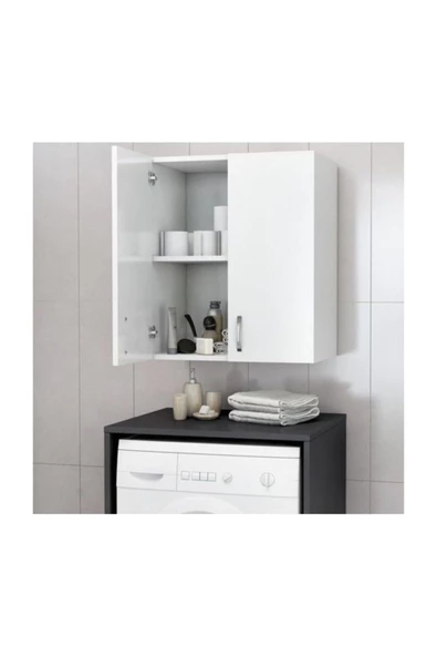 Remaks Makina Üstü Dolap, Banyo Dolabı, Çamaşır Dolabı, Havlu Dolabı - Beyaz ürün görseli 1