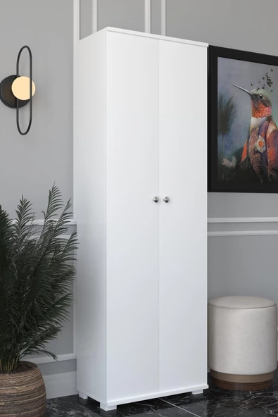 Remaks 8 Raflı Çok Amaçlı Mutfak, Banyo, Kiler Dolabı Beyaz / Beyaz ürün görseli 1