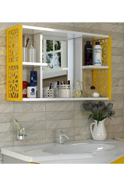 Remaks Aynalı Banyo Dolabı Sarı ürün görseli 1