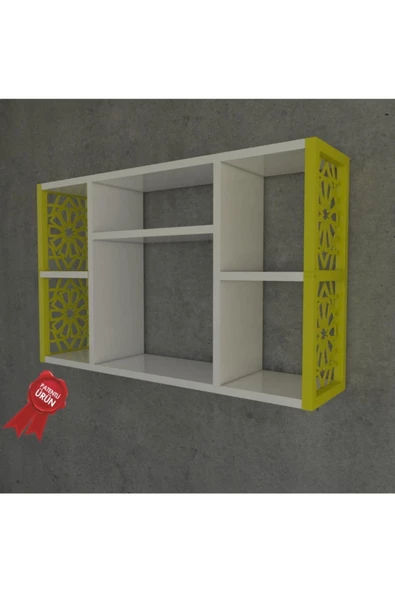 Remaks Terek Dekoratif Duvar Rafı Sarı - Resim 2