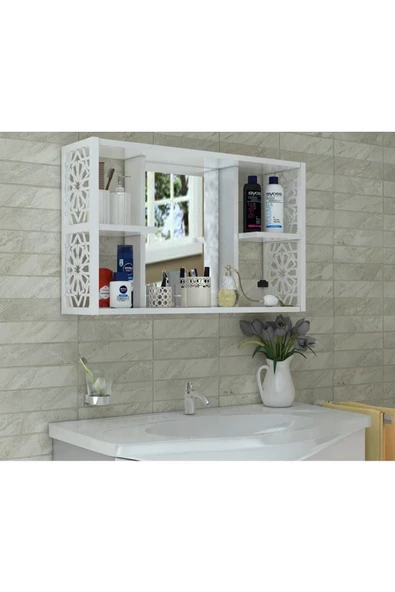Remaks Aynalı Banyo Dolabı Beyaz ürün görseli 1
