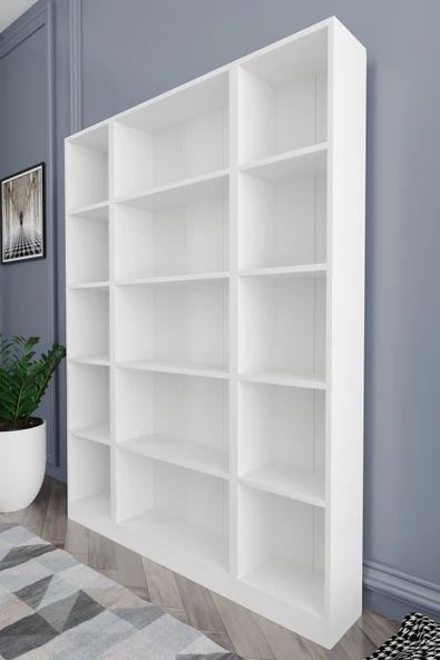Remaks 15 Raflı Kitaplık - Beyaz - Resim 5