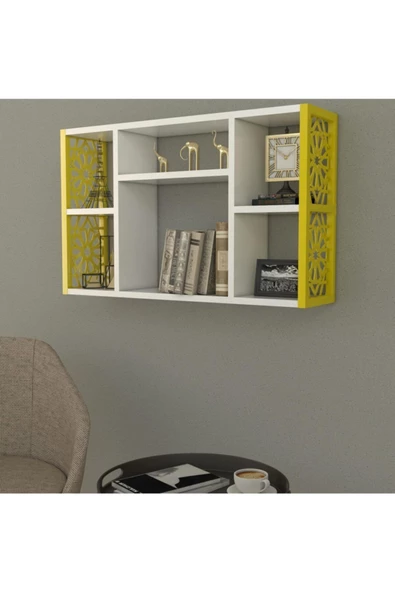 Remaks Terek Dekoratif Duvar Rafı Sarı ürün görseli 1