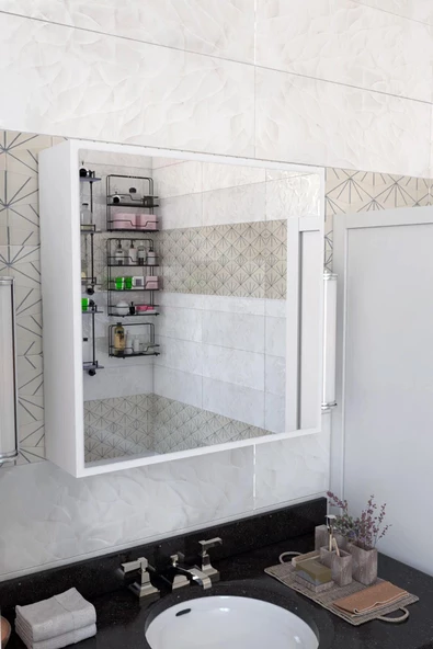 Remaks Balneo Çok Amaçlı Aynalı Banyo Dolabı - Beyaz ürün görseli 1