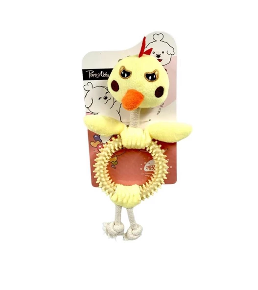 Nanbell W527 Kedi ve Köpek Peluş Dişlik Oyuncak Sarı 27-14cm ürün görseli 1