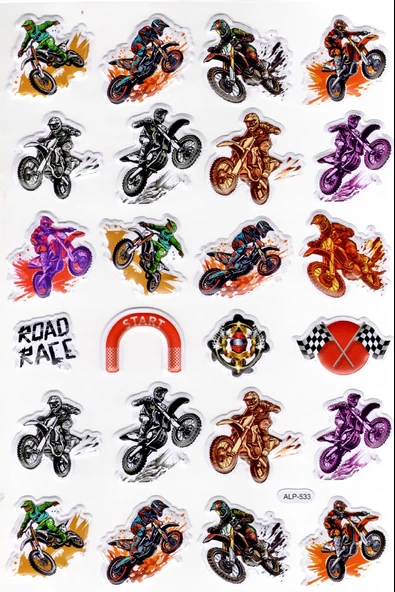 Sticker Kabartmalı A4 Boyutunda Stiker Defter, Planlayıcı Etiket-(lim533) - Çılgın Motorlar ürün görseli 1