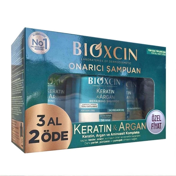 Bioxcin Keratin & Argan Onarıcı Şampuan 300 Ml 3 Al 2 Öde ürün görseli 1