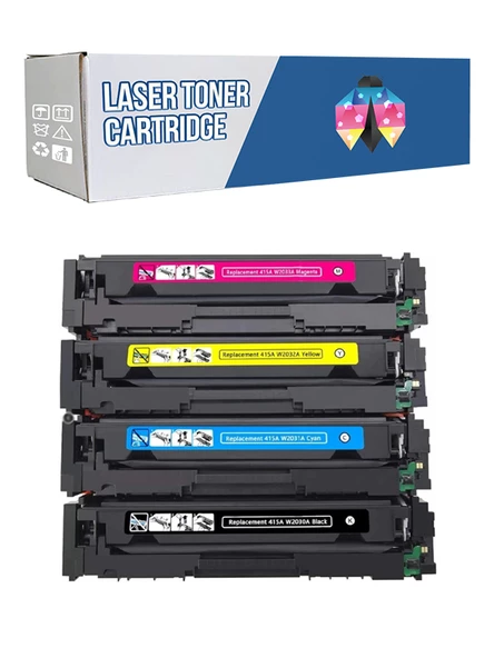 Safir Toner Hp 415A-W2030A LaserJet Enterprise M455dn CMYK 1 Set  Çipli  Muadil Toner ürün görseli 1