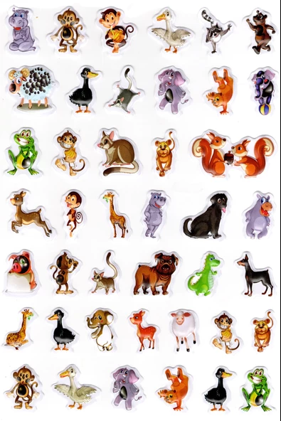 Sticker Kabartmalı A4 Boyutunda Stiker Defter, Planlayıcı Etiket-(lim547) - Sevimli Hayvanlar ürün görseli 1