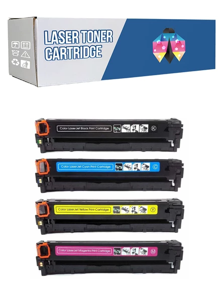 Safir Toner Hp 128A-CE320A LaserJet CM1415fnw CMYK 1 Set Muadil Toner ürün görseli 1