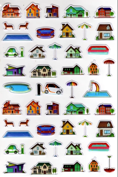 Sticker Kabartmalı A4 Boyutunda Stiker Defter, Planlayıcı Etiket-(lim549) - Şehir Ev Havuz ürün görseli 1