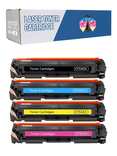 Safir Toner Hp 203A-CF540A LaserJet Pro M254dw - M254dnw CMYK 1 Set Muadil Toner ürün görseli 1