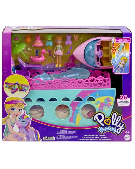 Polly Pocket Unicorn Dream Cruise Oyun Seti HWP26 ürün görseli 1