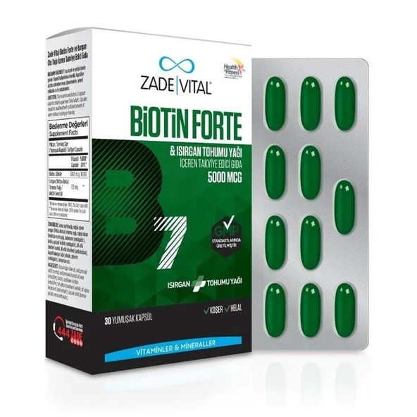 Zade Vital Biotin Forte 30 Kapsül ürün görseli 1