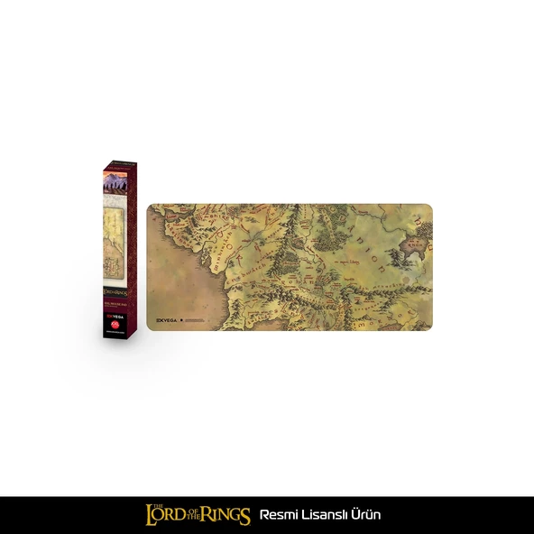Lord Of The Rings Middle Earth Map Mousepad XXL ürün görseli 1