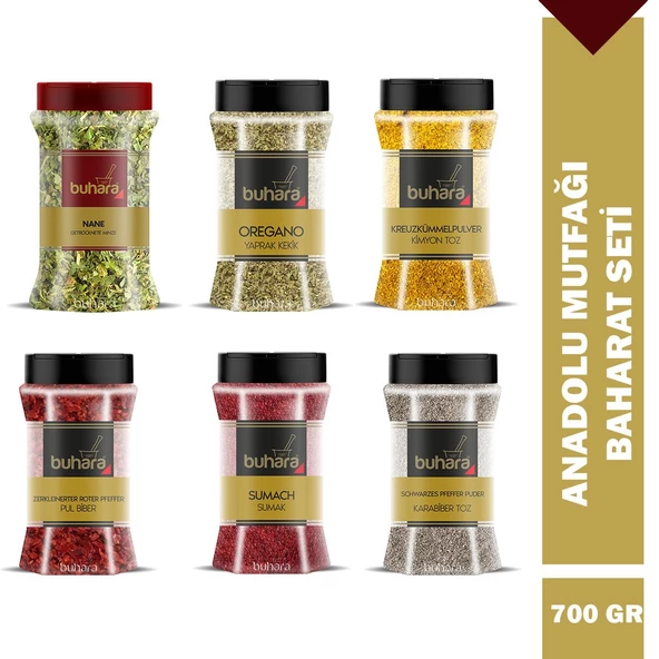 BUHARA ANADOLU MUTFAĞI BAHARATI 6'lı SET 700 Gr ürün görseli 1