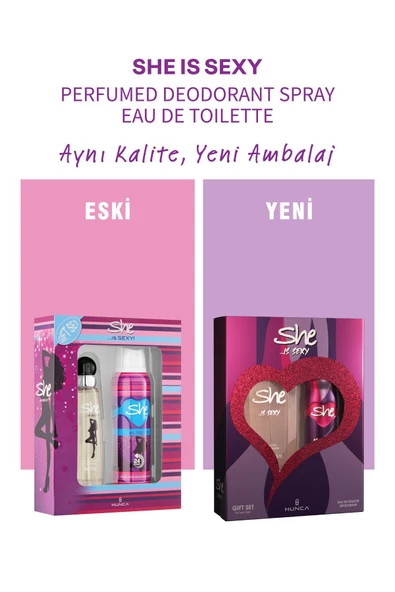 She Sexy 50ML Edt ml + Deodorant Bayan Parfüm Set Yeni - Resim 4