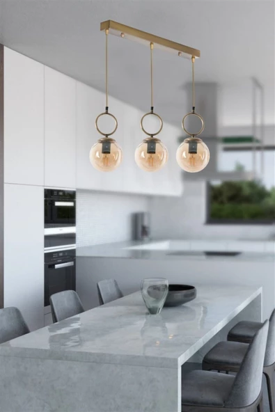 Lumexx Morino 3 Lü Sıralı Bal Camlı Eskitme Sarkıt ürün görseli 1
