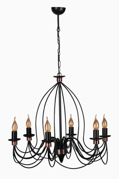 Lumexx 6'lı Berfin  Siyah Rustik 7755-6 ürün görseli 1