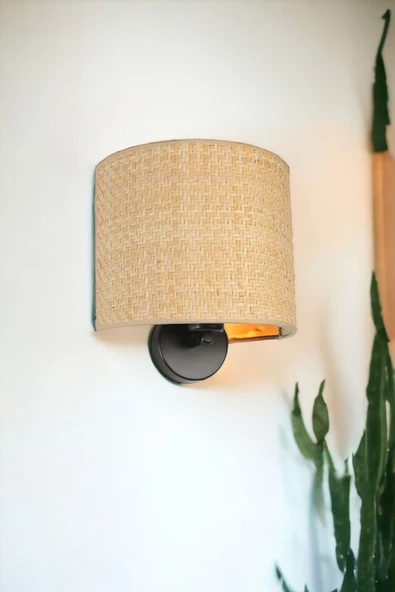 Lumexx HASIR RATTAN ABAJURLU OVAL APLİK ürün görseli 1