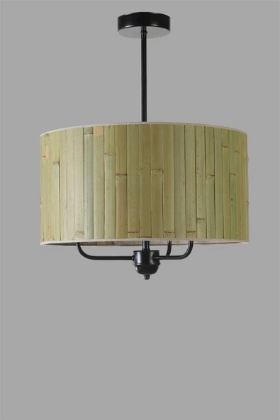 Lumexx BAMBU 03 ABAJURLU 3 LÜ SARKIT AVİZE - Resim 3