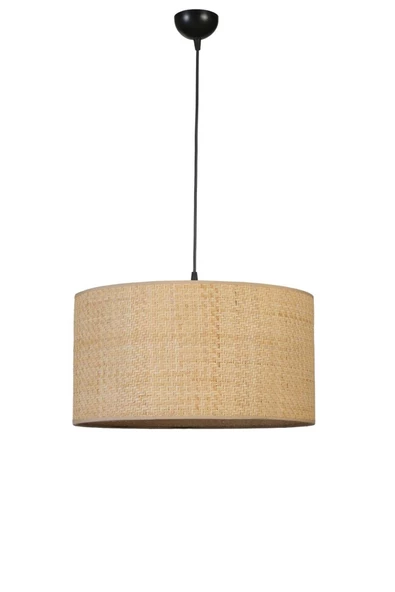 Lumexx HASIR RATTAN ABAJURLU TEKLİ SARKIT AVİZE - Resim 2