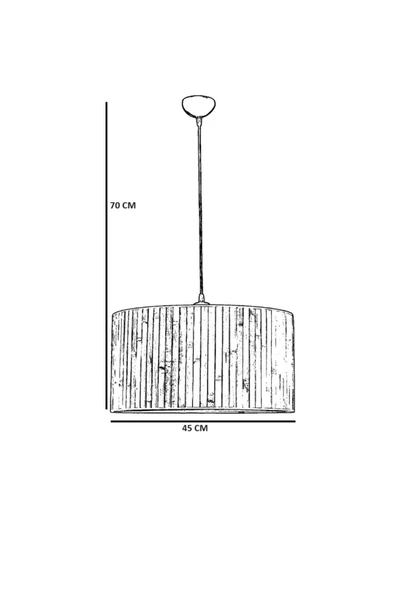 Lumexx HASIR RATTAN ABAJURLU TEKLİ SARKIT AVİZE - Resim 4