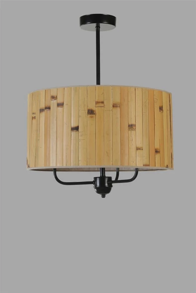 Lumexx BAMBU 02 ABAJURLU 3 LÜ SARKIT AVİZE - Resim 3