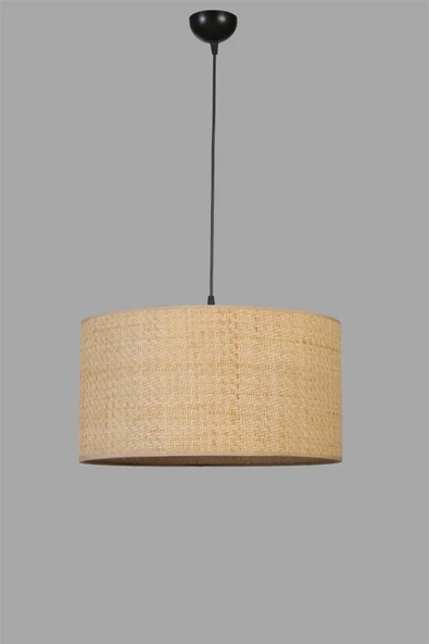 Lumexx HASIR RATTAN ABAJURLU TEKLİ SARKIT AVİZE - Resim 3