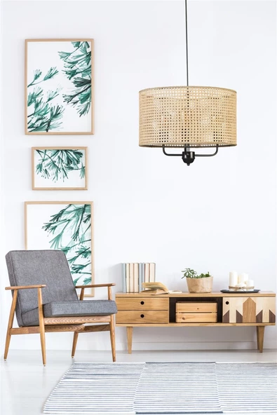 Lumexx BERMUDA 3 LÜ RATTAN AVİZE ürün görseli 1