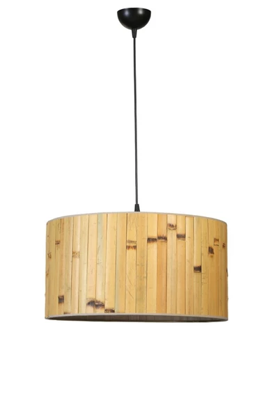 Lumexx BAMBU 02 ABAJURLU TEKLİ SARKIT AVİZE - Resim 2