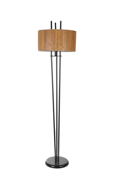 Lumexx BELEN SİYAH LAMBADER SİLİNDİR BAMBU 01 ABAJURLU ürün görseli 1