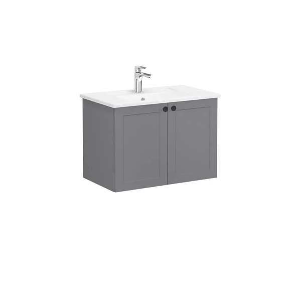 Vitra Root Classic 80 cm Gri Kapaklı Banyo Dolabı Alt Modül Lavabo 68710 ürün görseli 1