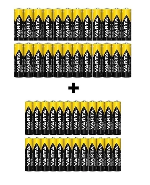 Varta Super Heavy Duty 48'li Pil Paketi 24 Adet Kalem Pil + 24 Adet İnce Pil ürün görseli 1