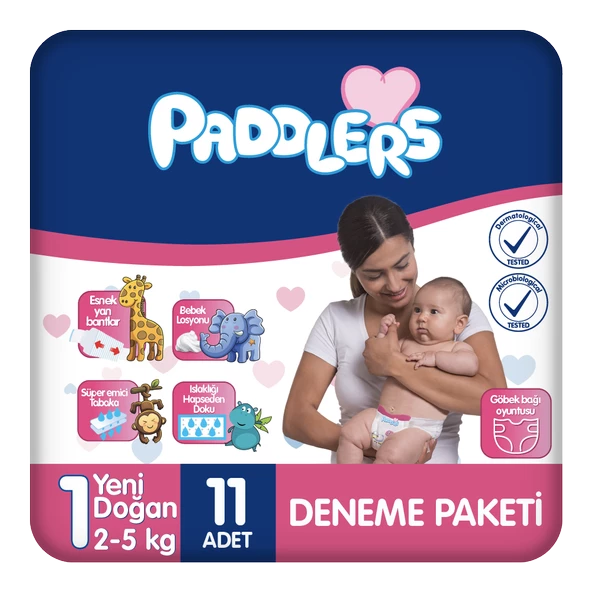 Paddlers Bebek Bezi 1 Numara Yenidoğan 11 Adet (2-5 Kg) Deneme Paketi ürün görseli 1