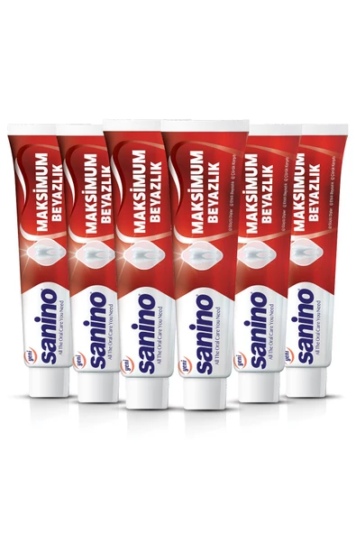 Sanino Maksimum Beyazlık Diş Macunu 6x75 ml ürün görseli 1