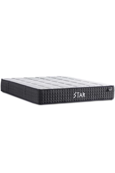 Star Yatak 90x190 cm Tek Kişilik NMS Yaylı Saten Kumaşlı Full Ortopedik Sert Yatak Antrasit Bordür ürün görseli 1