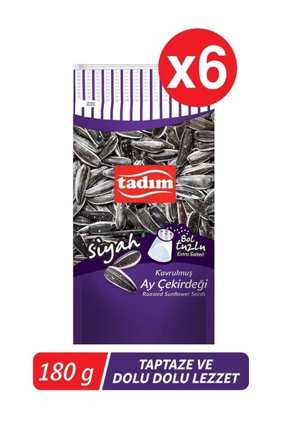 Tadım   Siyah Ay Çekirdeği Bol Tuzlu 180gr 6'lı Paket ürün görseli 1