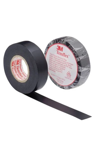 3M Temflex 1300e Siyah 10'lu Paket Pvc Izole Bant 0.13x19x0.1m Izole Elektrik Bandı ürün görseli 1