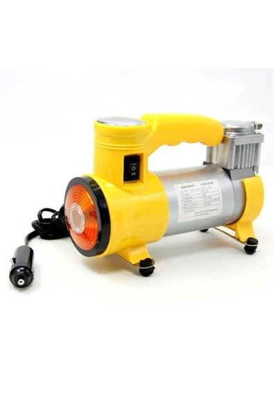 Niken Metal Gövdeli Sarı Işıklı Mini Oto Araç Hava Kompresörü 12v ürün görseli 1