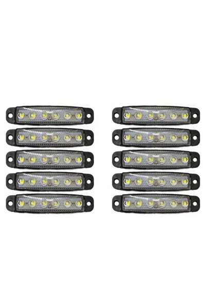 ar oto aksesuar Parmak Led Lamba 6 Ledli Beyaz 10 Adet (a Kalite) ürün görseli 1