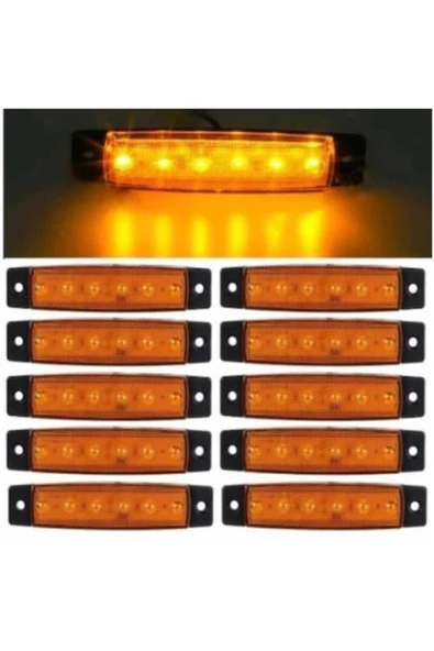 Emr Dorse Parmak Lamba 12 -24 Volt 6 Ledli (SARI RENK)10 Adet Parmak Led Dorse Kamyon Led Lamba ürün görseli 1
