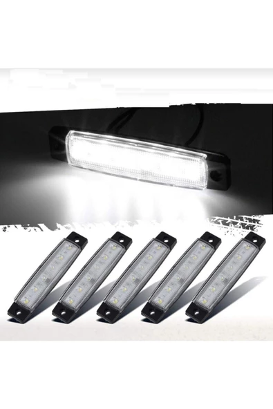 Emr Dorse Parmak Lamba 12 -24 Volt 6 Ledli (beyaz Renk) 10 Adet Parmak Led Dorse Kamyon ürün görseli 1
