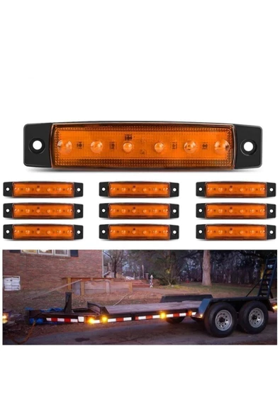 Emr Dorse Parmak Lamba 12 -24 Volt 6 Ledli (SARI RENK)10 Adet Parmak Led Dorse Kamyon Led Lamba ürün görseli 1