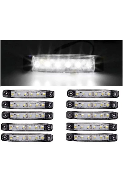 Emr Dorse Parmak Lamba 12 -24 Volt 6 Ledli Beyaz Renk 10 Adet Parmak Led Dorse Kamyon Led Lamba Beyaz ürün görseli 1