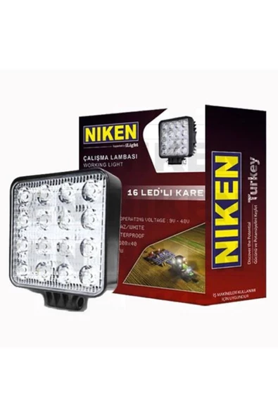 Niken 16 Led Kare Kalın Kasalı Off Road Sis Farı Çalışma Lambası ürün görseli 1