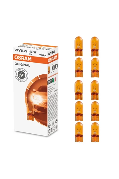 Osram 2827 Wy5w T10 Dipsiz Turuncu Ampul 12v 5w 10 Adet ürün görseli 1