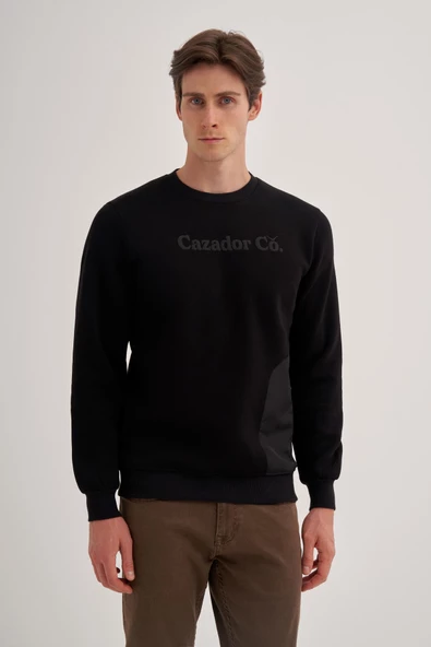 Cazador 3 İplik Şardonlu Sweatshirt 5028 Siyah ürün görseli 1