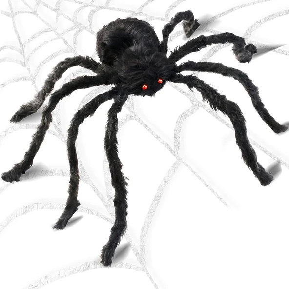 Halloween Örümcek Figür 30 cm Siyah - Resim 2