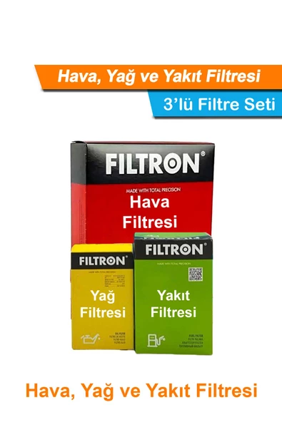 BMW 3 Serisi E46 3.30d 184Hp Filtron Filtre Bakım Seti 1999-2003 Hava+Yağ+Yakıt Filtresi ürün görseli 1